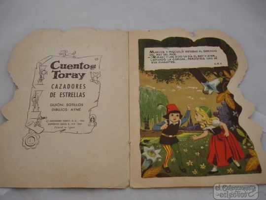 Libro infantil troquelado. 1961. Toray. Cazadores de estrellas