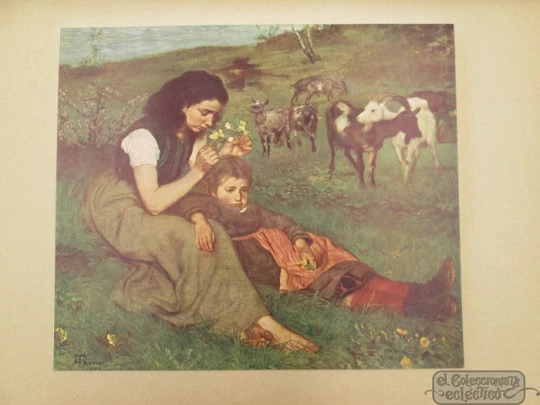 Libro / portafolios arte. Hans Thoma. Seemann. 1920. Láminas a color