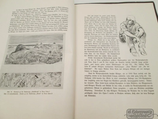 Libro / portafolios arte. Max Klinger. Seemann. 1920. Láminas a color