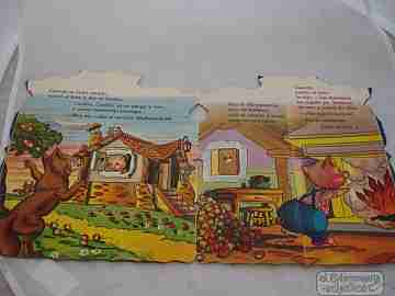 Libro troquelado. Los tres cerditos.  Grafos. 1961. Cuento popular