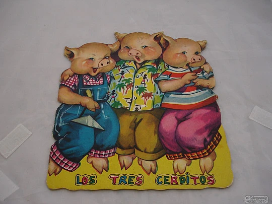 Libro troquelado. Los tres cerditos.  Grafos. 1961. Cuento popular