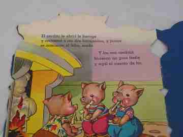 Libro troquelado. Los tres cerditos.  Grafos. 1961. Cuento popular