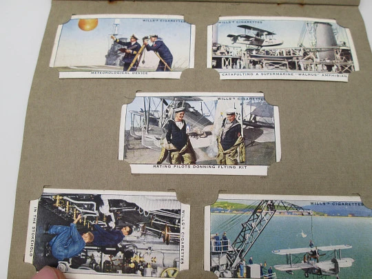 Life in the Royal Navy picture cards album. Wills cigarettes. 50 colour images. 1940's