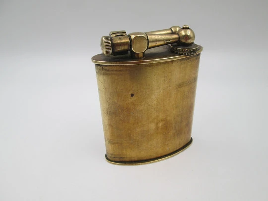 Lift arm petrol table desk lighter. Bronze. Sterling silver stamp. France. 1930's Lift arm petrol table desk lighter. Bronze. Sterling silver stamp. France. 1930's