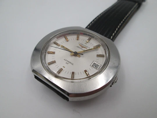 Longines Admiral HF. Acero. Fecha. Automático. Suiza. Correa. 1969