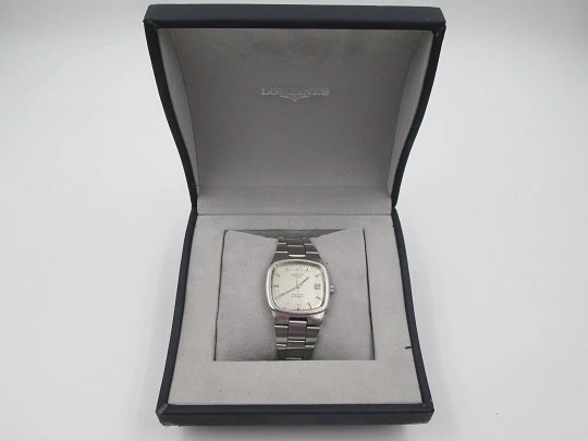 Longines Conquest. Acero. Fecha. Automático. Caja cuadrada. Armis. 1960