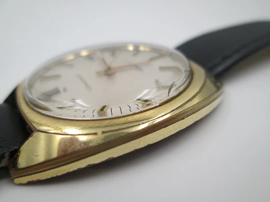 Longines Conquest. Gold plated. Manual wind. Strap. 1960's