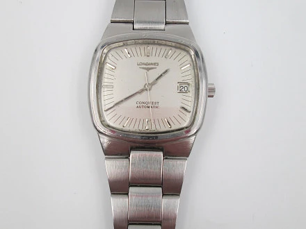 Longines Conquest Steel Automatic Date Square Case Bracelet Longines Conquest Steel Automatic Date Square Case Bracelet