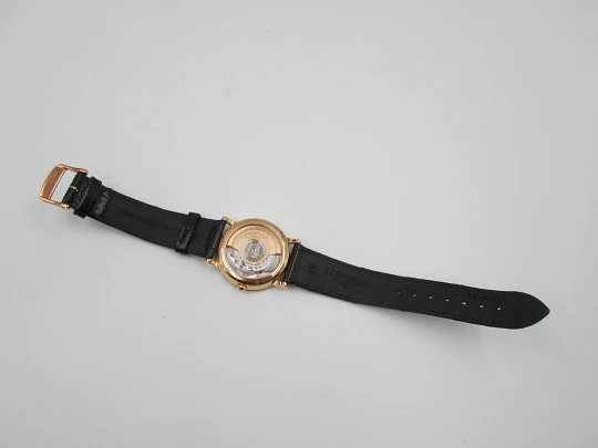 Longines Elegant. Oro rosa 18 quilates. Automático. Fondo vista. Calendario. Estuche