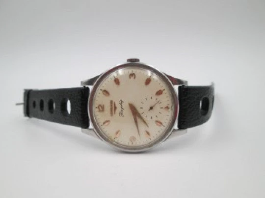 Longines Flagship. Acero inoxidable. Cuerda manual. Segundero. Correa. 1960