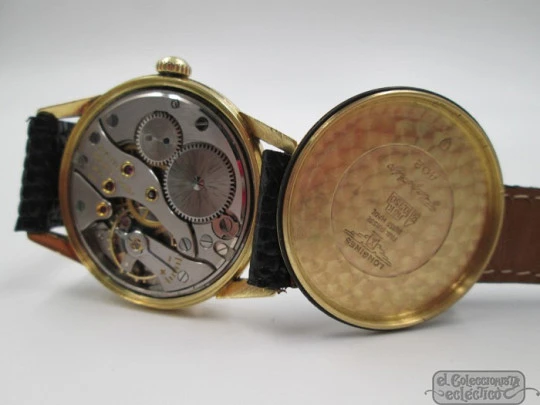 Longines Flagship. Oro 18k. Cuerda manual. Correa. Estuche. 1950