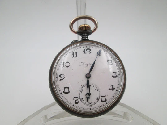Longines lepine. Hierro y metal dorado. Remontoir. Dial porcelana. Segundero. 1890