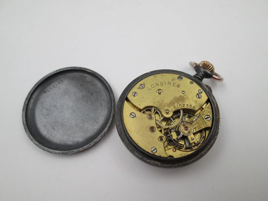 Longines lepine. Hierro y metal dorado. Remontoir. Dial porcelana. Segundero. 1890