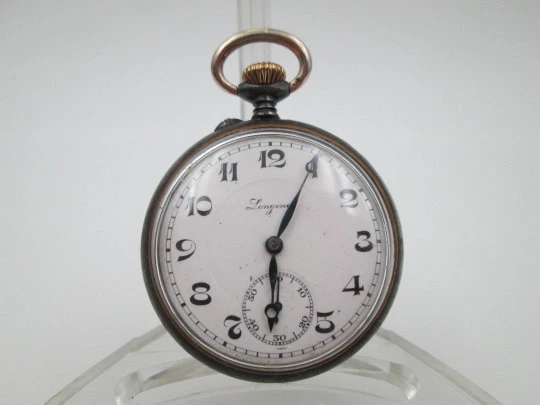 Longines lepine. Hierro y metal dorado. Remontoir. Dial porcelana. Segundero. 1890