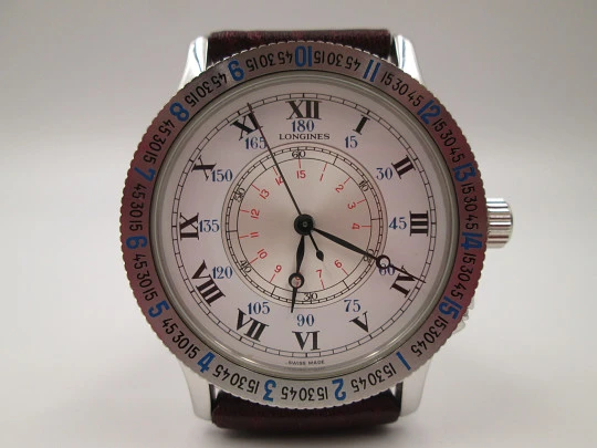 Longines Lindbergh Hour Angle. Acero inoxidable. Automático. Estuche. 2010