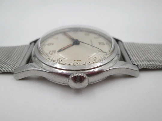 Longines military watch. Stainless steel. Manual wind. Minutes scale. Bracelet. 1950's Longines military watch. Stainless steel. Manual wind. Minutes scale. Bracelet. 1950's