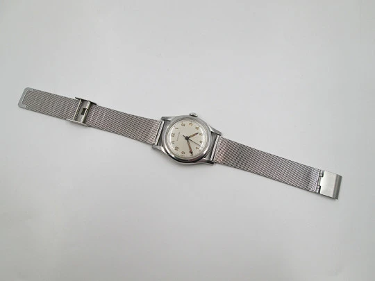 Longines military watch. Stainless steel. Manual wind. Minutes scale. Bracelet. 1950's Longines military watch. Stainless steel. Manual wind. Minutes scale. Bracelet. 1950's