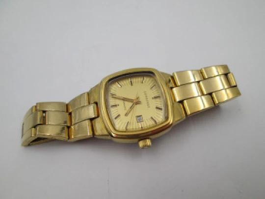 Longines mujer. Chapado oro 20 micras y acero. Automático. Calendario. Brazalete