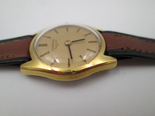Longines women's wristwatch. Gold plated and stainless steel back. Manual wind. 1970's Longines women's wristwatch. Gold plated and stainless steel back. Manual wind. 1970's