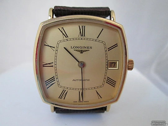 Longines. Acero / chapado oro 20 micras. Cuadrado. Automático. 1970