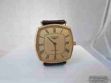 Longines. Acero / chapado oro 20 micras. Cuadrado. Automático. 1970