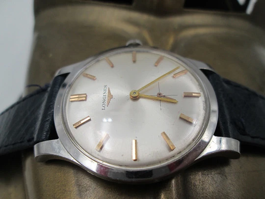 Longines. Acero inoxidable. Cuerda manual. Segundero. 1960. Suiza Longines. Acero inoxidable. Cuerda manual. Segundero. 1960. Suiza