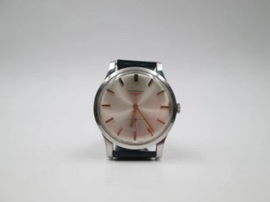 Longines. Acero inoxidable. Cuerda manual. Segundero. 1960. Suiza Longines. Acero inoxidable. Cuerda manual. Segundero. 1960. Suiza