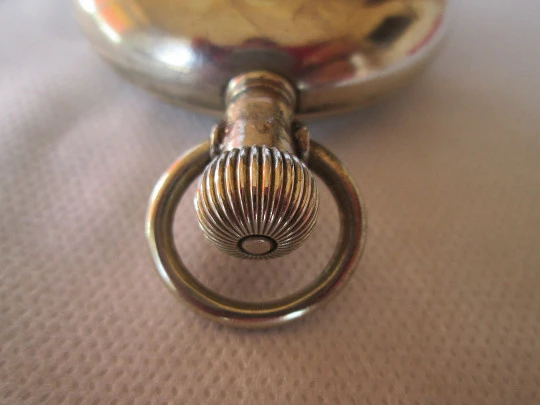 Longines. Silver plated metal. Open face. Stem-wind. 1910's. Screw-off