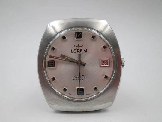 Lorem. Stainless steel. Automatic. Calendar. Bracelet. Swiss. 1970's