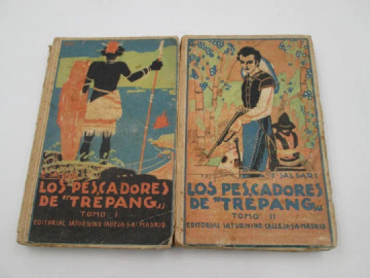 Los pescadores de Trépang. Saturnino Calleja. Tapas blandas. 2 tomos. Ilustraciones. 1910