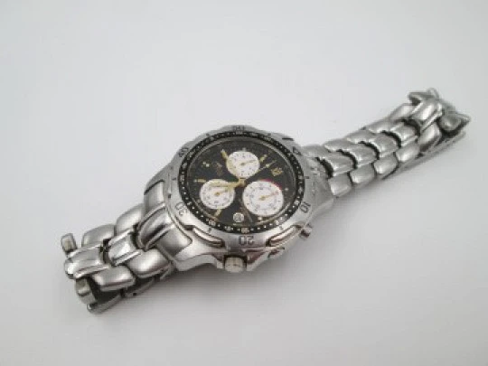 Lotus WR 100 chronograph. Stainless steel. Quartz. Alarm. Bracelet. 1990's