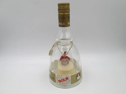 bols ballerina gold liqueur red dress Lucas Wind-up Musical Bottle 1950s musical bottle with dancers inside