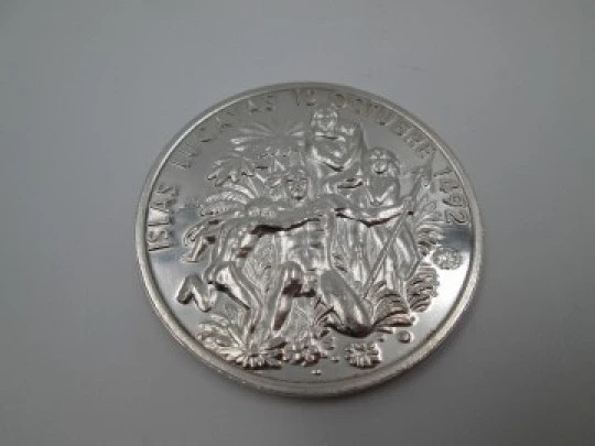 Lucayas Islands / V Centennial Discovery America. Pure silver. Prieto