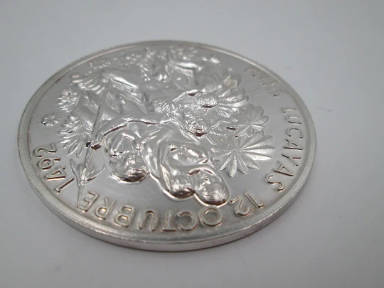 Lucayas Islands / V Centennial Discovery America. Pure silver. Prieto