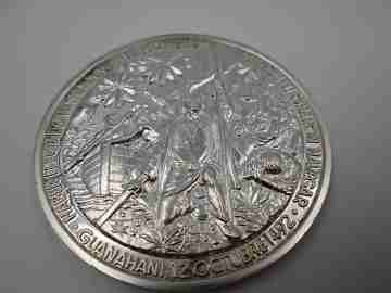 Lucayas Islands / V Centennial Discovery America. Pure silver. Prieto