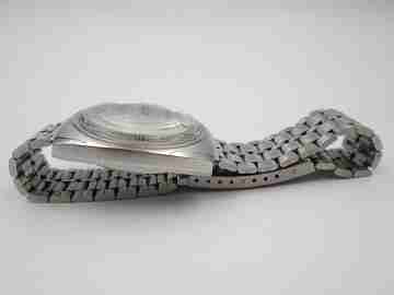 Luxor Tiros. Acero inoxidable. Automático. Brazalete. Día y fecha. 1970. Suiza
