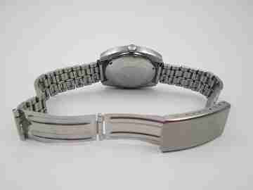 Luxor Tiros. Acero inoxidable. Automático. Brazalete. Día y fecha. 1970. Suiza