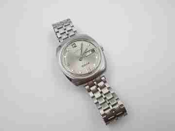Luxor Tiros. Acero inoxidable. Automático. Brazalete. Día y fecha. 1970. Suiza