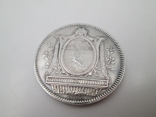 Lyon Exchange Agents medal. Sterling silver. Jean-Pierre Droz. 1816. France