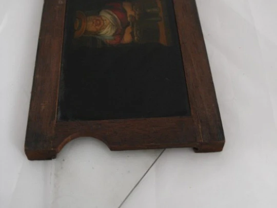 Magic lantern mechanical slide. Single slipping slide. Colonial black slave. Europe. 1890's