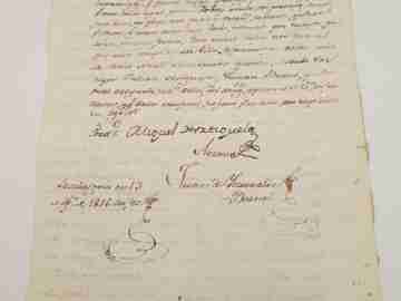 Manuscript 1815. Ángel Sancho testament. Two tax seals