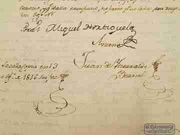 Manuscript 1815. Ángel Sancho testament. Two tax seals