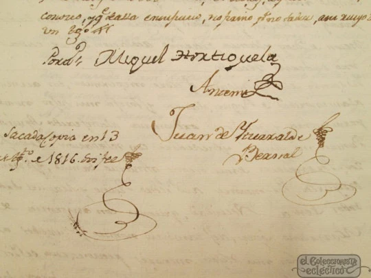 Manuscript 1815. Ángel Sancho testament. Two tax seals