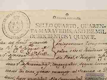 Manuscript 1815. Canon power. 2 pages. Two tax seals