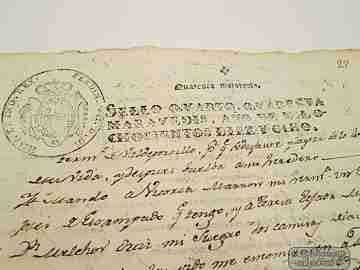 Manuscript 1818. Testament. Two tax seals. Covarrubias