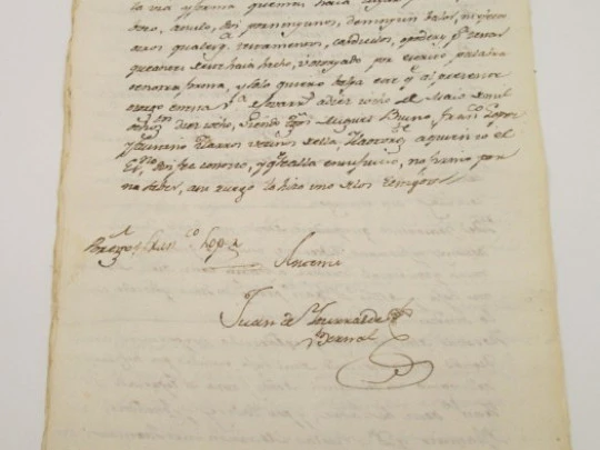 Manuscript 1818. Testament. Two tax seals. Covarrubias