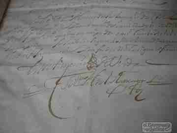 Manuscript. 1692. Inheritances. Work Pious poor. Parchment covers