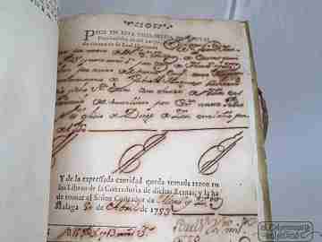 Manuscript. 1758. Census contract. Vélez. Parchment covers. 166 pages