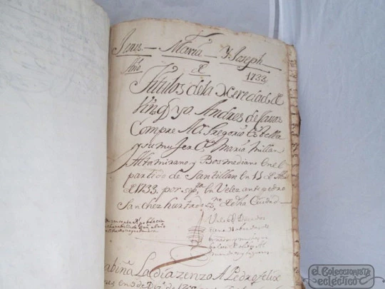 Manuscript. 1758. Census contract. Vélez. Parchment covers. 166 pages