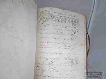 Manuscrito. Títulos de censo. 1758. Vélez. Tapas pergamino